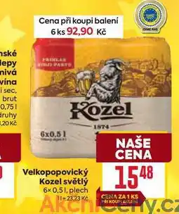 Billa Velkopopovický Kozel světlý 6x 0,51, plech nabídka