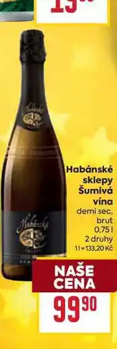 Billa Habánské sklepy Šumivá vína demi sec, brut 0,75l nabídka