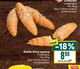 Billa Rohlík žitný sypaný z naší pece 1ks, 70 g nabídka