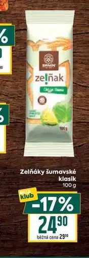 Billa Zelňáky šumavské klub klasik 100g nabídka
