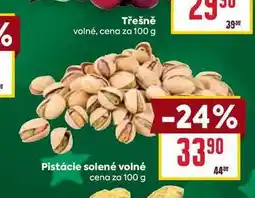 Billa Pistácie solené volné cena za 100g nabídka
