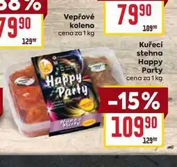 Billa Kuřecí stehna Happy Party cena za 1 kg nabídka