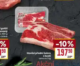Billa Hovězí přední žebro s kostí cena za 1 kg nabídka