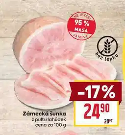 Billa Zámecká šunka z pultu lahůdek cena za 100g nabídka