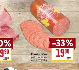 Billa Pivní salám z pultu lahůdek cena za 100g nabídka