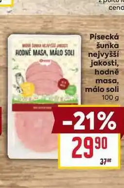 Billa Písecká šunka nejvyšší jakosti, hodně masa, málo soli 100g nabídka