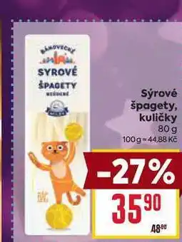 Billa Sýrové špagety, kuličky 80 g nabídka