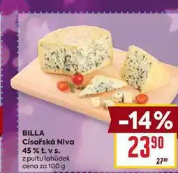 Billa BILLA Císařská Niva 45% t. v s. z pultu lahůdek cena za 100g nabídka