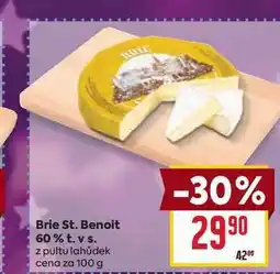 Billa Brie St. Benoit 60% t. v s. z pultu lahůdek cena za 100g nabídka