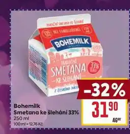 Billa Bohemilk Smetana ke šlehání 33% 250 ml nabídka