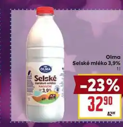 Billa Olma Selské mléko 3,9% 1l nabídka