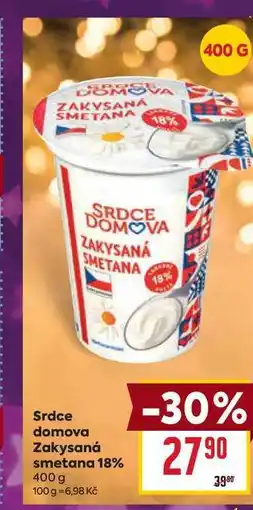 Billa Srdce domova Zakysaná smetana 18% 400 g nabídka
