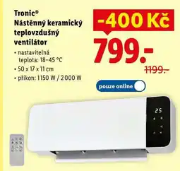Lidl Tronic Nástěnný keramický teplovzdušný ventilátor nabídka