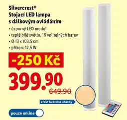 Lidl Silvercrest Stojací LED lampa s dálkovým ovládáním nabídka