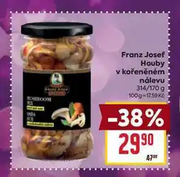 Billa Franz Josef Houby v kořeněném nálevu 314/170 g nabídka
