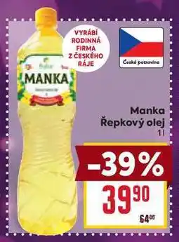 Billa Manka Řepkový olej 1l nabídka
