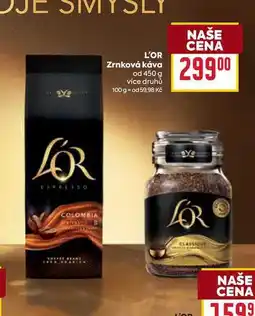 Billa L'OR Zrnková káva od 450 g nabídka