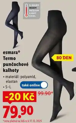 Lidl esmara Termo punčochové kalhoty nabídka