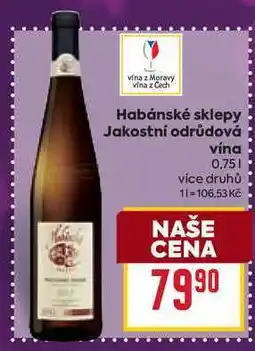 Billa Habánské sklepy Jakostní odrůdová vína 0,75l nabídka