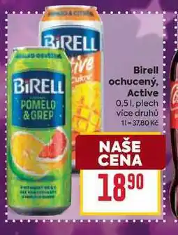 Billa Birell ochucený, Active 0,51, plech nabídka