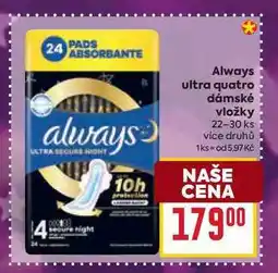 Billa Always ultra quatro dámské vložky - 22-30 ks nabídka