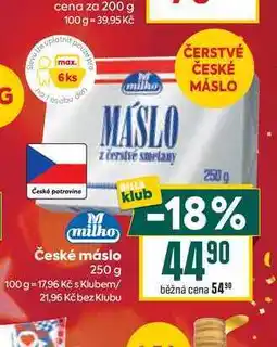 Billa České máslo 250 g nabídka