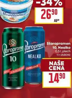 Billa Staropramen Nealko 0,51, plech nabídka
