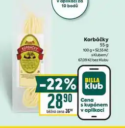 Billa Korbáčky 55 g nabídka