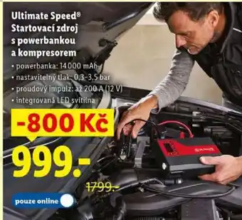 Ultimate Speed Startovací zdroj s powerbankou a kompresorem