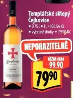 Albert Templářské sklepy Čejkovice nabídka