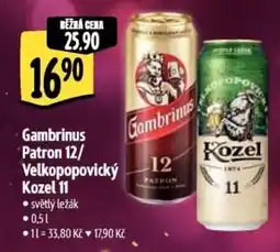 Albert Gambrinus Patron 12/ Velkopopovický Kozel 11 nabídka
