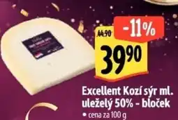 Albert Excellent Kozí sýr ml. uleželý 50%-bĺoček nabídka