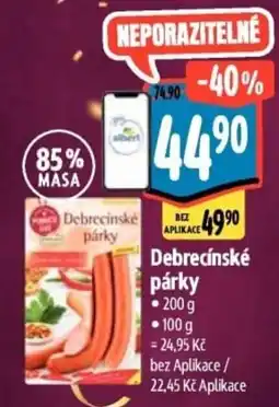 Albert Debrecínské párky nabídka