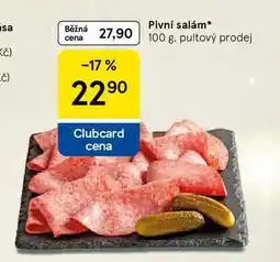 Tesco Pivní salám, 100 g, pultový prodej nabídka