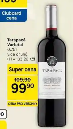 Tesco Tarapacá Varietal, 0.75 l, více druhů nabídka