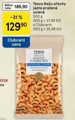 Tesco Tesco Kešu ořechy jádra pražená solená, 500 g nabídka