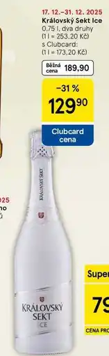Tesco Královský Sekt Ice, 0,75 l, dva druhy nabídka