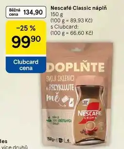 Tesco Nescafé Classic náplň, 150 g nabídka