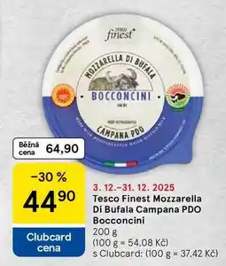 Tesco Tesco Finest Mozzarella Di Bufala Campana PDO Bocconcini, 200 g nabídka