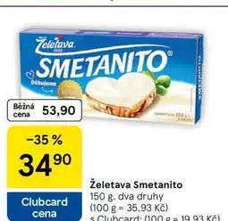 Tesco Želetava Smetanito, 150 g, dva druhy nabídka