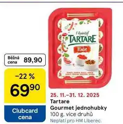 Tesco Tartare Gourmet jednohubky, 100 g, více druhů nabídka