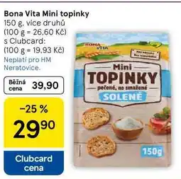 Tesco Bona Vita Mini topinky, 150 g, více druhů nabídka