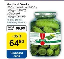 Tesco Machland Okurky, 1550 g, pevný podíl 850 g nabídka