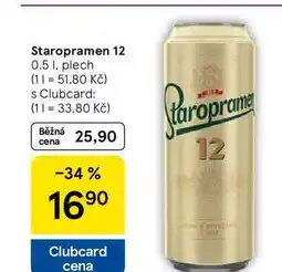 Tesco Staropramen 12, 0.5 l, plech nabídka