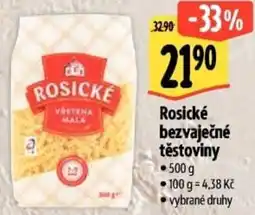 Albert Rosické bezvaječné těstoviny nabídka
