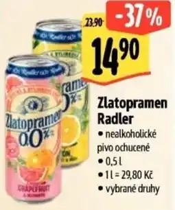 Albert Zlatopramen Radler nabídka