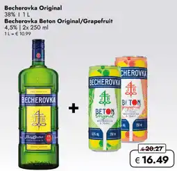 TRAVEL FREE Becherovka Original 38% + Becherovka Beton Original/Grapefruit 4,5% nabídka
