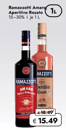 TRAVEL FREE Ramazzotti Amaro, Aperitivo Rosato 15-30% nabídka