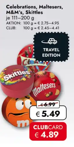 TRAVEL FREE Celebrations, Maltesers, M&M's, Skittles nabídka