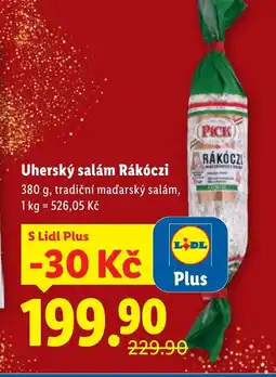 Lidl Uherský salám Rákóczi nabídka